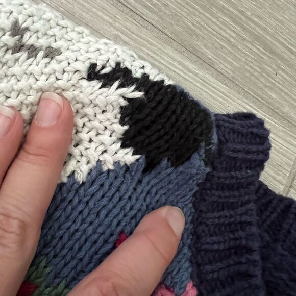 Vintage 90’s Hand Knitted North Isle Cardigan Sweater Vintage Cardigan Teacher L - Picture 8 of 9